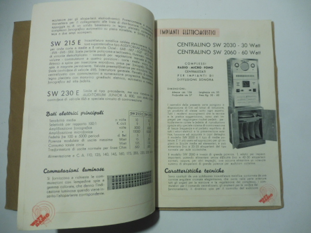 Watt Radio, Torino. Apparecchiature per impianti elettroacustici. Catalogo